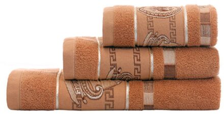 Luxe Badhanddoek Set,1 Grote Badhanddoeken, 1 Kleine Bad Towels1 Handdoeken, zachte Katoenen Sterk Absorberend Badkamer Handdoeken Volwassen rood-bruin