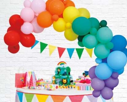Luxe Ballon Decoratie Set Rainbow Multikleur - Print