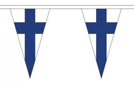 Luxe blauw met witte Finland vlaggenlijn 5 meter - landen accessoire - WK/EK Multi