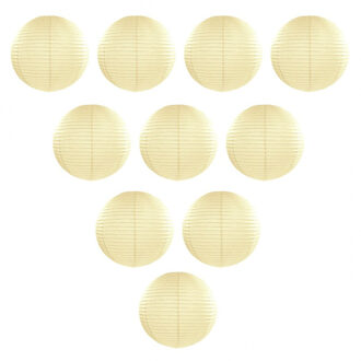 Luxe bol feest lampion - 10x - ivoor wit - dia 50 cm - papier