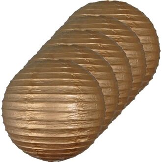 Luxe bol feest lampion - 5x - goud - dia 25 cm - papier