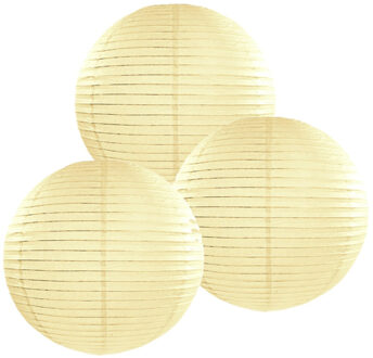 Luxe bol feest lampion - 6x - creme wit - dia 25 cm - papier