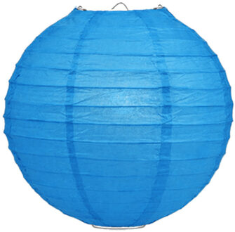 Luxe bol feest lampion - blauw - dia 25 cm - papier
