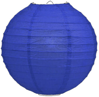 Luxe bol feest lampion - donkerblauw - dia 25 cm - papier