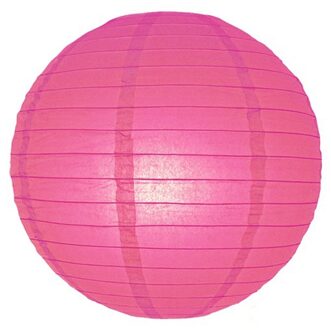 Luxe bol feest lampion - fuchsia roze - dia 25 cm - papier - Feestlampionnen