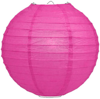 Luxe bol feest lampion - fuchsia roze - dia 25 cm - papier