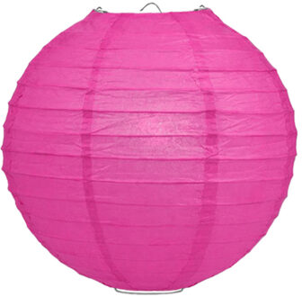 Luxe bol feest lampion - fuchsia roze - dia 35 cm - papier
