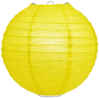 Luxe bol feest lampion - geel - dia 35 cm - papier