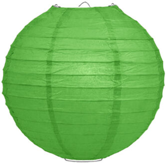 Luxe bol feest lampion - groen - dia 25 cm - papier
