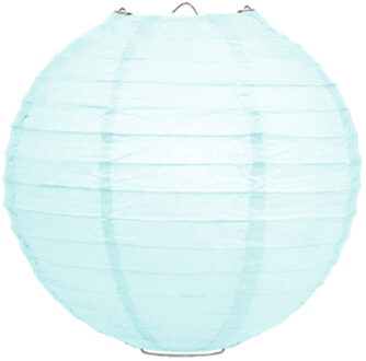 Luxe bol feest lampion - ijsblauw - dia 25 cm - papier Lichtblauw