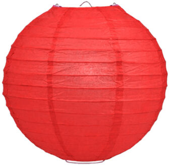 Luxe bol feest lampion - rood - dia 25 cm - papier - Feestlampionnen