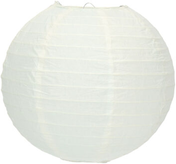 Luxe bol feest lampion - wit - dia 25 cm - papier