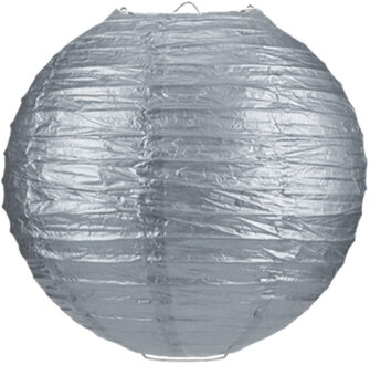 Luxe bol feest lampion - zilver - dia 25 cm - papier