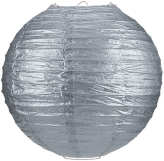 Luxe bol feest lampion - zilver - dia 35 cm - papier