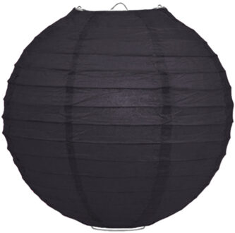 Luxe bol feest lampion - zwart - dia 35 cm - papier