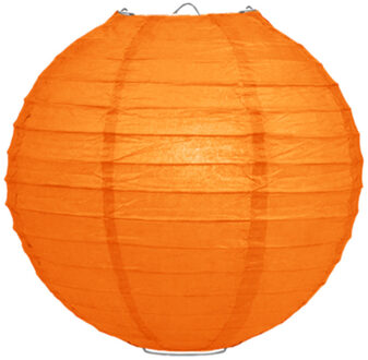 Luxe bol vorm lampion oranje 35 cm - Feestlampionnen