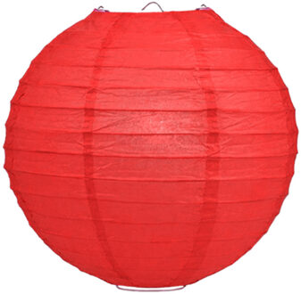 Luxe bol vorm lampion rood 35 cm - Feestlampionnen