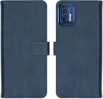 Luxe Booktype Motorola Moto G9 Plus hoesje - Donkerblauw