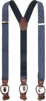 Luxe Bretels Denim Stippen - Donkerblauw