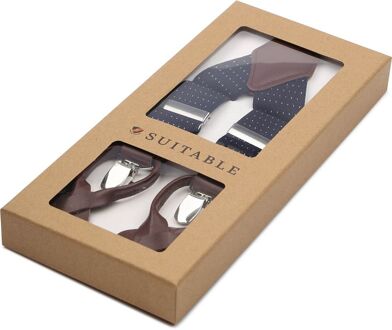 Luxe Bretels Navy Stippen - Donkerblauw