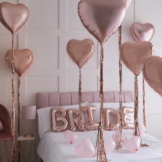 Luxe Bride Ballon Set Rose Goud Roze