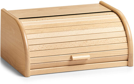 Luxe Broodtrommel - hout - met klep - 40x28x18 cm - brooddoos