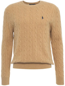 Luxe Cashmere Crewneck Sweater Polo Ralph Lauren , Brown , Heren