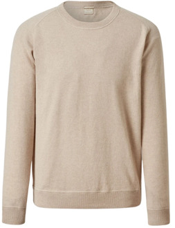 Luxe Cashmere Jacquard Crewneck Sweater Massimo Alba , Beige , Heren - Xl,S