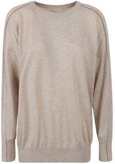 Luxe Cashmere Sweaters Brunello Cucinelli , Beige , Dames - Xs,2Xs