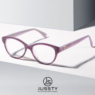 Luxe Cat Eye Optische Glazen Frame Vrouwen Acetaat Bijziendheid Recept Brillen Frame Dames Clear Custom Eyewear Frame paars