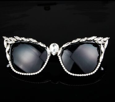 Luxe Crystal Vintage Cat Eye Zonnebril Vrouwen Retro Vrouwelijke Zonnebril Voor Vrouwen Dames shades UV400