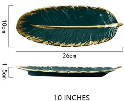 Luxe Desktop Opbergvak Nordic Stijl Creatieve Keramische Fruit Lade Taart Servies Plaat Sieraden Cosmetische Sundriesopslag Lade 10inchgreen-S