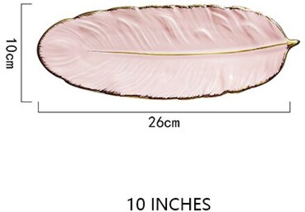 Luxe Desktop Opbergvak Nordic Stijl Creatieve Keramische Fruit Lade Taart Servies Plaat Sieraden Cosmetische Sundriesopslag Lade 10inchpink-S