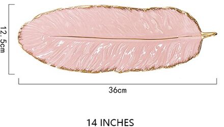 Luxe Desktop Opbergvak Nordic Stijl Creatieve Keramische Fruit Lade Taart Servies Plaat Sieraden Cosmetische Sundriesopslag Lade 14inchpink-L