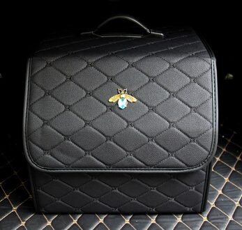 Luxe Diamond Bee Lederen Voertuig Gemonteerde Opbergdoos Diverse Opslag En Sorteren Box Auto Accessoires