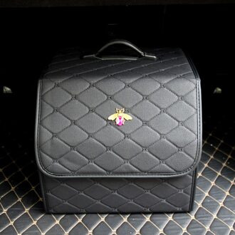 Luxe Diamond Bee Lederen Voertuig Gemonteerde Opbergdoos Diverse Opslag En Sorteren Box Auto Accessoires