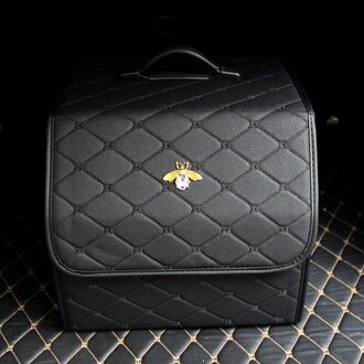 Luxe Diamond Bee Lederen Voertuig Gemonteerde Opbergdoos Diverse Opslag En Sorteren Box Auto Accessoires