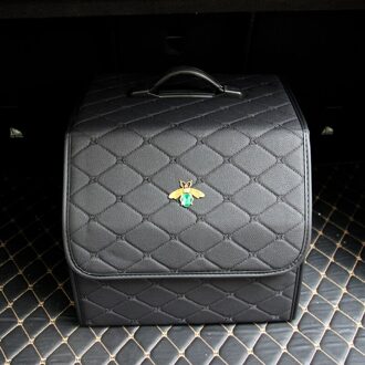 Luxe Diamond Bee Lederen Voertuig Gemonteerde Opbergdoos Diverse Opslag En Sorteren Box Auto Accessoires