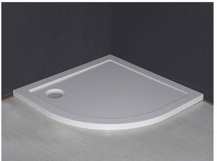 Luxe Douchebak Kwart Rond 90X900X4 cm Inbouw Wit Aqua Splash
