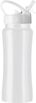 Luxe Drinkfles/waterfles 600 ml wit van RVS