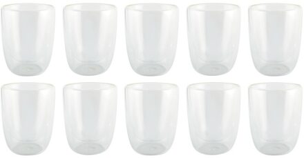 Luxe dubbelwandige theeglazen - 10x stuks - 300ml - Koffie/thee bekers en glazen