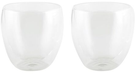 Luxe dubbelwandige theeglazen - 2x stuks - 200 ml - Koffie/thee bekers en glazen Transparant