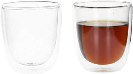 Luxe dubbelwandige theeglazen - 2x stuks - 300ml - Koffie/thee bekers en glazen