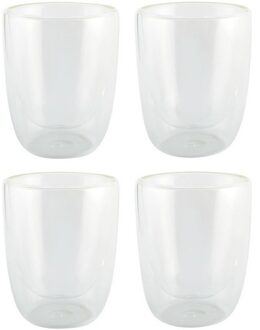 Luxe dubbelwandige theeglazen - 4x stuks - 300ml - Koffie/thee bekers en glazen