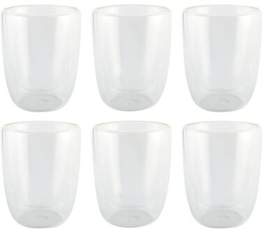 Luxe dubbelwandige theeglazen - 6x stuks - 300ml - Koffie/thee bekers en glazen