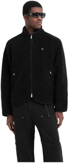 Luxe Fleece Zip Through voor koud weer Represent , Black , Heren - L,M,S