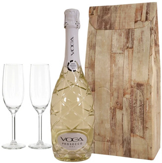 Luxe fles Voga prosecco 2 champagne glazen