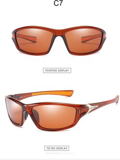 Luxe Gepolariseerde Zonnebril Mannen Rijden Shades Mannelijke Zonnebril Vintage Reizen Vissen Klassieke Zonnebril donker bruin