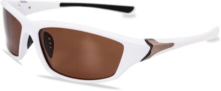 Luxe Gepolariseerde Zonnebril Mannen Rijden Shades Mannelijke Zonnebril Vintage Reizen Vissen Klassieke Zonnebril wit bruin