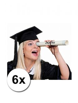 Luxe geslaagd hoedjes 6 stuks